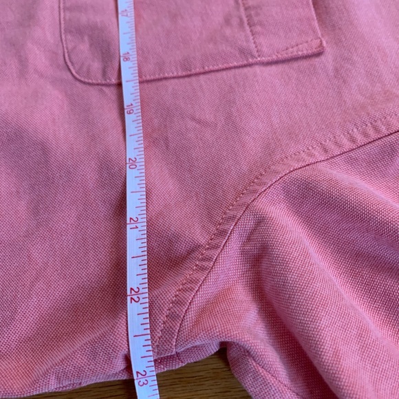 Peter Millar Large Cotton Front Pocket Short Sleeve Logo on Pocket Coral Polo - Picture 6 of 6